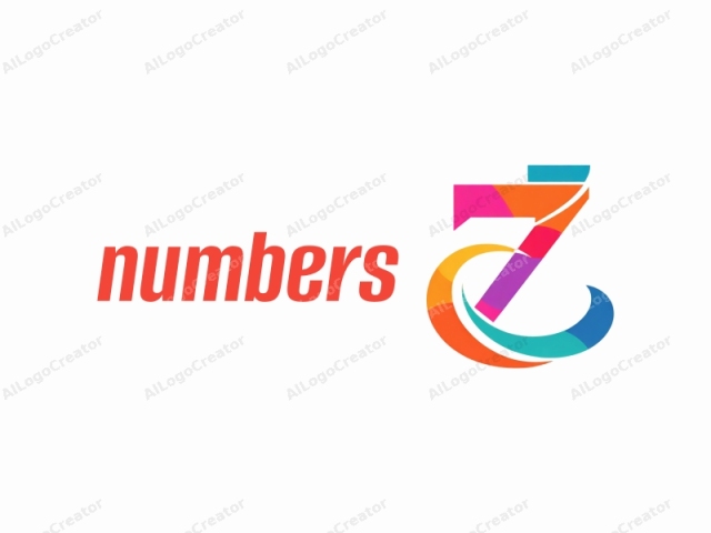 This is a stylized digital graphic logo featuring a prominent number "7" in vibrant colors. The numeral "7" is designed with a modern, abstract approach, using a gradient of bright hues such as pink, purple, orange, yellow,