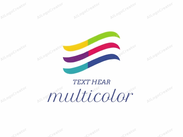 featuring a dynamic, abstract design. This logo consists of three curved, wavy lines that form a horizontal pattern. The top line is vivid green, the middle line is vibrant pink, and the bottom line is a deep blue. Each line has a