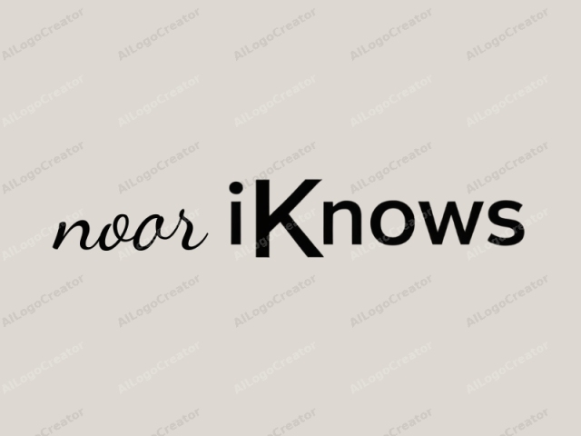 Das Bild ist ein minimalistisches Logo, das ein einzelnes Wort, "iKNOWs", in einer fetten, serifenlosen Schriftart zeigt. Das Wort ist auf einem einfachen, hellbeigen Hintergrund zentriert, was ein sauberes und übersichtliches Aussehen bietet.