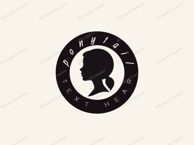 This is a minimalist, silhouette-style illustration of a woman's head and neck. The image is in black and white, with a clean, crisp outline. The subject is facing left, her face turned to the viewer, showcasing a profile view.