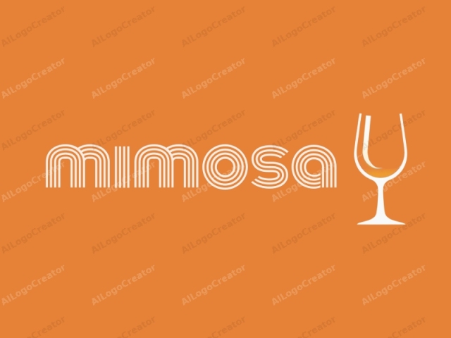 This image is a minimalist logo design. It features a stylized depiction of a wine glass. The wine glass is centrally positioned within the image. The background is a solid, burnt orange color, which creates a stark contrast to the white glass.