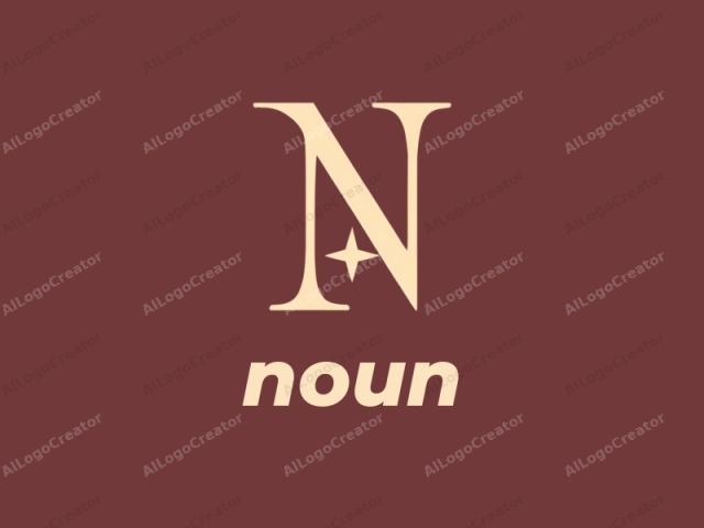 This is a minimalist logo design consisting of a single, uppercase letter "N" rendered in a bold serif typeface against a solid burgundy background. The letter "N" is prominently displayed in a creamy off-white color, standing out vividly