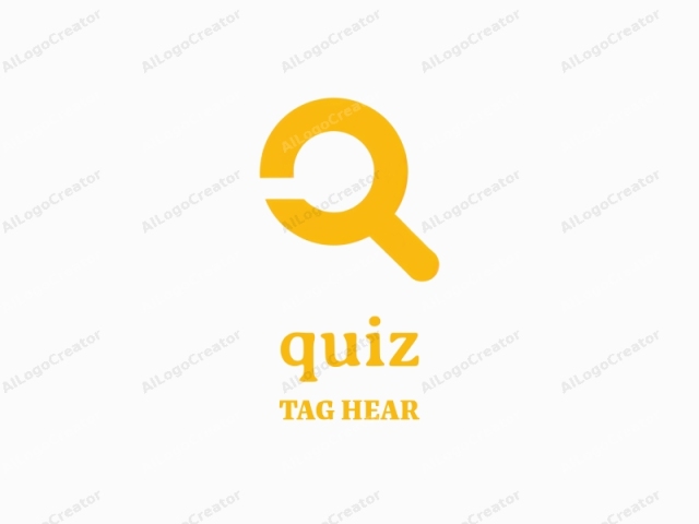 The image is a minimalist logo, featuring a bold, solid yellow circle with a distinct crescent-shaped cut-out on the top right side, resembling a magnifying glass. The yellow color stands out against a plain, white background, creating a striking