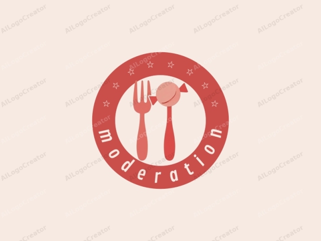 This logo is a minimalist illustration featuring two utensils – a fork on the left and a spoon on the right – depicted in a modern, flat design. The utensils are rendered in a solid, bright red color against a pale beige background.