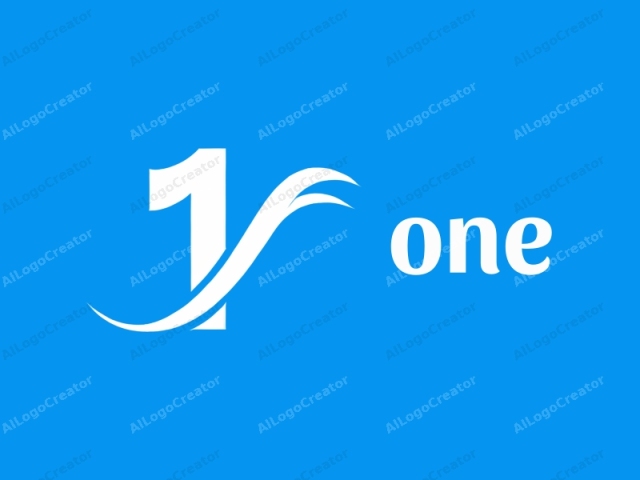 This is a minimalist logo featuring a large, bold, white number "1" set against a vibrant, bright blue background. The blue background is bordered by a thin, white line that encircles the entire image. The number "1" is