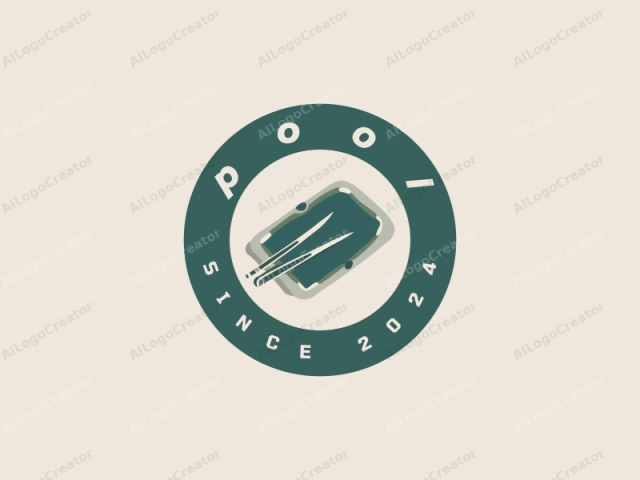 using the color green. The image features a minimalist design of two kitchen utensils, a knife and fork, depicted in a modern, abstract style. Both utensils are rendered in a flat, minimalist fashion, with clean lines and a limited color