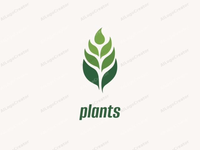 in a simple, modern style. This logo features a stylized, abstract illustration of a leaf, rendered in shades of green and light green against a plain white background. The leaf design consists of five segments, each segment resembling a leaflet, and