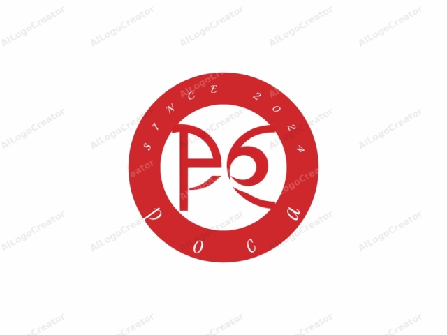 que presenta un diseño geométrico estilizado en tonos rojos atrevidos. Este logotipo minimalista incorpora formas y figuras abstractas. El color predominante es el rojo, con un acabado suave y brillante, sugiriendo una apariencia moderna y elegante. El diseño incluye varias curvas y