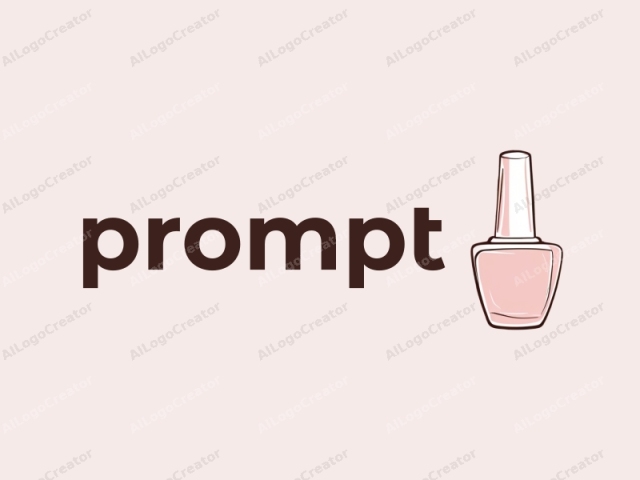 This logo image features a minimalist, digital drawing style. The main subject is a small, simple hand-held manicure set, consisting of a cylindrical, glossy white nail polish bottle and a small, white cap. The bottle and cap are centrally placed