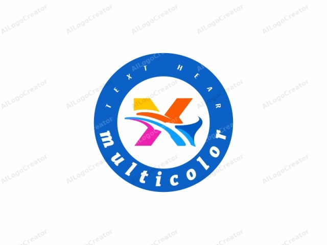 which features a stylized graphic design. This is a logo image of a company or brand, characterized by bold and dynamic colors. The central element is a large, capital letter "X" with a modern, abstract design. The X is composed