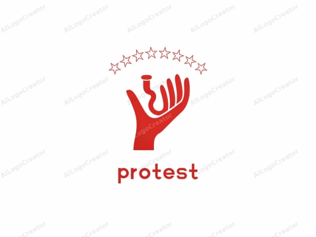 This is a simple, minimalist logo featuring a stylized red hand with a prominent thumb extended. The hand is positioned in the center of the image, facing upward with the palm facing the viewer. The hand has a flat, cartoonish appearance,