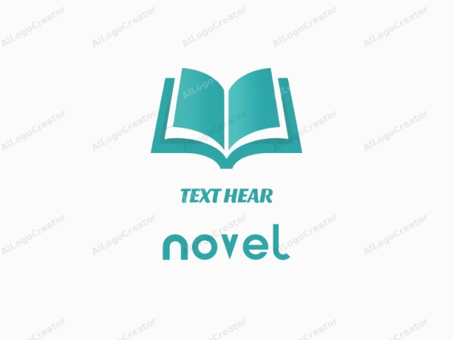 This minimalist, digital logo image features a stylized book icon. The book is centrally positioned against a white background, emphasizing its simplicity and readability. The cover of the book is a teal blue color with a subtle gradient effect, suggesting a glossy,