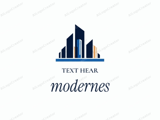 which features a minimalist, abstract design. The logo consists of a stylized, geometric representation of skyscrapers set against a white background. The skyscrapers are depicted using clean, bold lines, with varying heights and widths. The taller ones