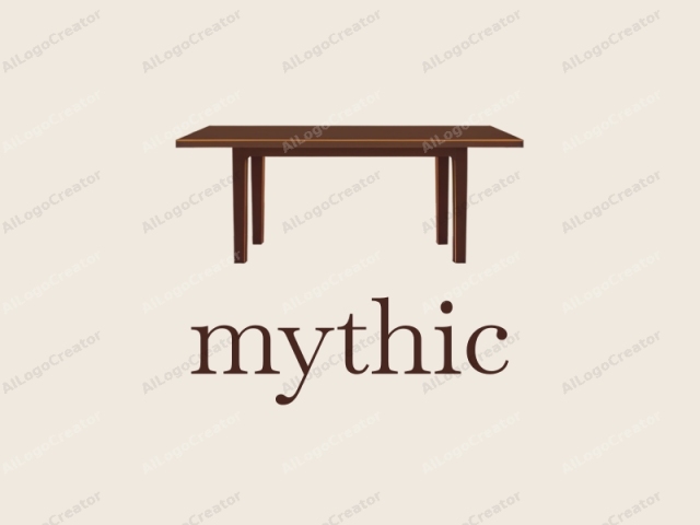 This logo image features a minimalist, flat design style. It showcases a rectangular table with a dark wooden finish, situated against a simple backdrop. The table has four sturdy legs, two on each side, and its surface is smooth with no visible texture