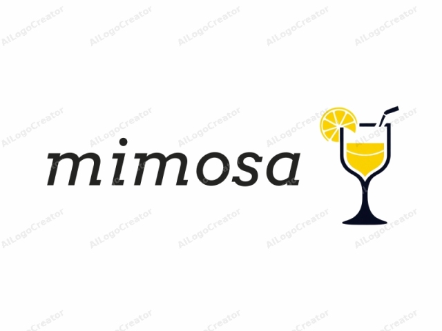 This is a simplified, stylized digital logo illustration. The subject is a glass of lemonade, depicted in a bold, clean, and minimalist style. The glass is filled with a bright yellow liquid, symbolizing the lemonade. The glass