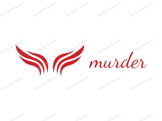 This logo features two stylized bird wings against a plain white background. The wings are prominently displayed in a symmetrical V shape, positioned centrally and facing outward. Each wing is depicted in a vivid red color, creating a stark contrast against the white