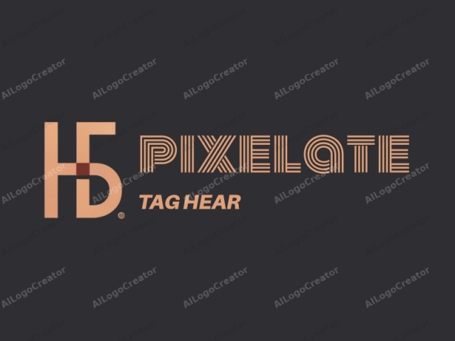 This is a minimalist, modern digital graphic logo featuring a stylized letter "H" superimposed over a letter "D." The "H" is rendered in a warm, coppery color with clean lines and geometric precision. The "D