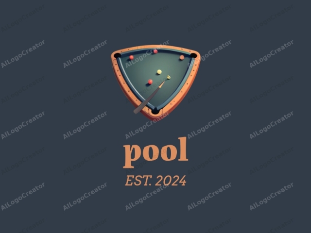 The logo image is a digital artwork featuring a minimalist, modern design of a pool table. It is rendered in a sleek, clean style with smooth gradients and sharp edges, evoking a sense of modernity and precision. The pool table is triangular