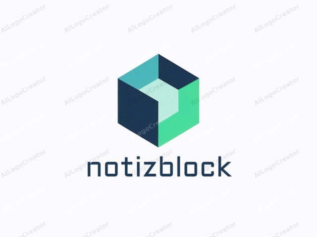 This image is a stylized logo featuring a geometric, abstract shape. The logo is composed of an octahedron divided into multiple sections. The primary colors used are teal, teal green, dark blue, and light blue, giving it a