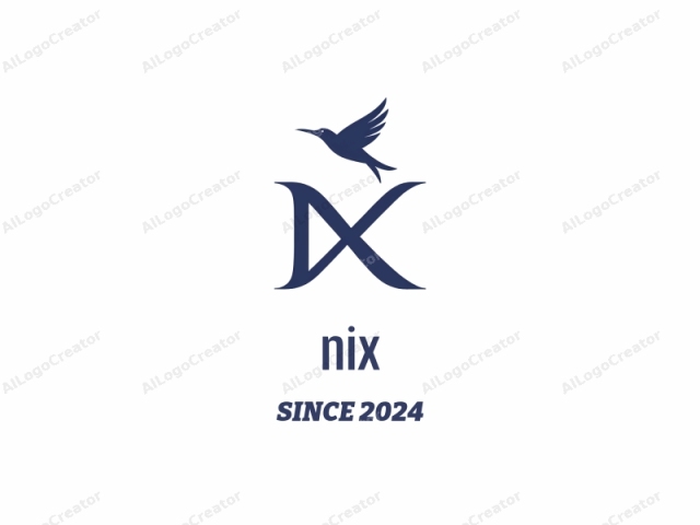 con un diseño minimalista. La imagen es una representación digital con una estética limpia y moderna. En el centro de la imagen hay un logo monocromático azul estilizado compuesto por una letra "X" grande y elegante que se cruza con una letra "X" más pequeña