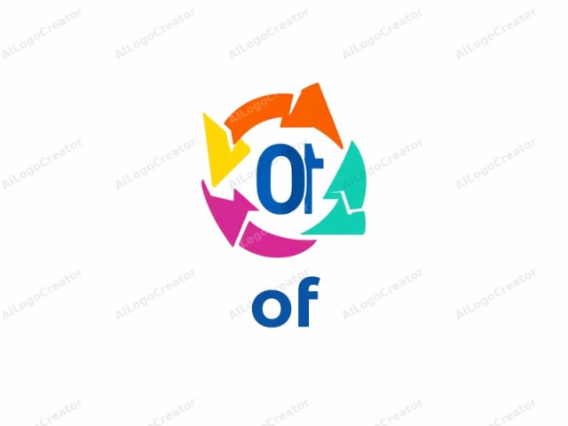 This is a digital graphic logo with a circular design, representing the concept of movement or continuity. At the center of the circle, there is a large, blue, bold number '0' in a sans-serif font. Surrounding the numeral are