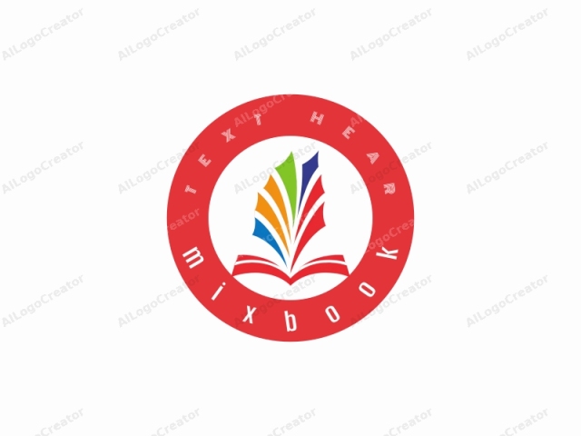 This logo features a stylized book illustration on a white background. The book is depicted open, facing the viewer, with its pages extending towards the bottom. The cover and spine of the book are red. The front cover is adorned with a dynamic