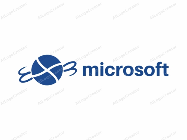 The logo is a simple, minimalist graphic with a clean, modern aesthetic. It features a solid blue sphere with an abstract, cross-shaped pattern on its surface, occupying the center of the image. Surrounding the sphere, there are four blue,