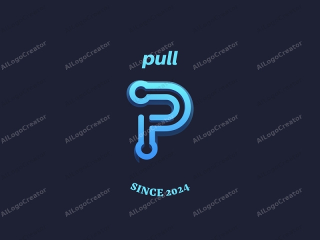 focusing on the visual elements, materials, and overall aesthetic of the logo. The logo is a stylized representation of the letter "P." It is composed of a sleek, modern design that blends geometric and abstract forms. The primary color used is