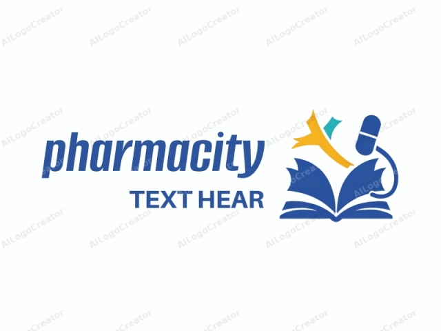 This is a simplified, digital logo with a modern, flat design style. It features a blue open book with a large central page, which is divided in half horizontally. The book's top portion is open, revealing a blue inner page, and