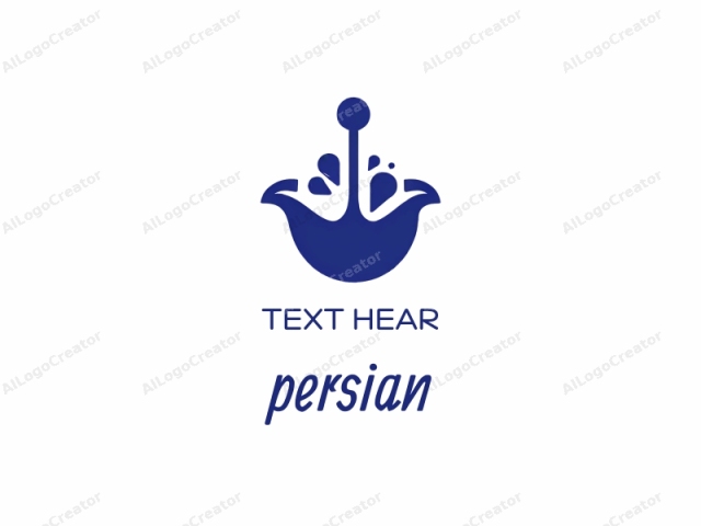 This is a simple, modern logo featuring a stylized, abstract tulip silhouette rendered in a solid, royal blue. The tulip shape is centered against a plain white background, which provides stark contrast and ensures the design's clarity and prominence.