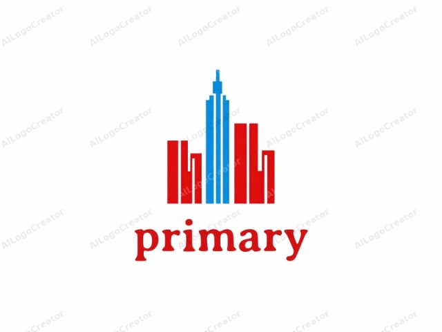 The image features a minimalist, abstract logo design against a plain white background. It consists of three distinct, rectangular shapes, arranged symmetrically at the center. The tallest shape, occupying the upper portion of the image, is rendered in a light blue