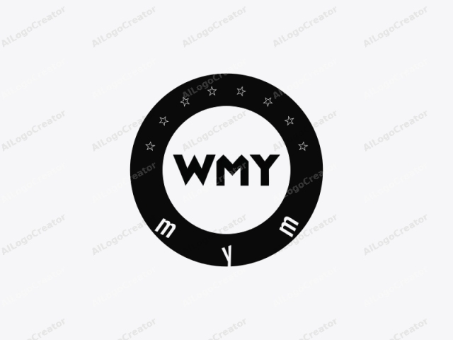 Este es un logotipo digital minimalista que presenta el texto estilizado "W.M.Y." Las letras están en mayúsculas y son uniformemente negras, destacándose claramente sobre el fondo blanco liso. La "W" y la "Y" están cada una