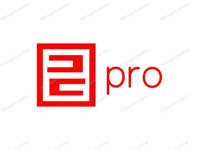 This logo features a bold, symmetrical design with a strong sense of balance and precision. It is comprised of a square grid with sharp, clean lines and a vivid red color, which contrasts starkly with the white background. The central portion of