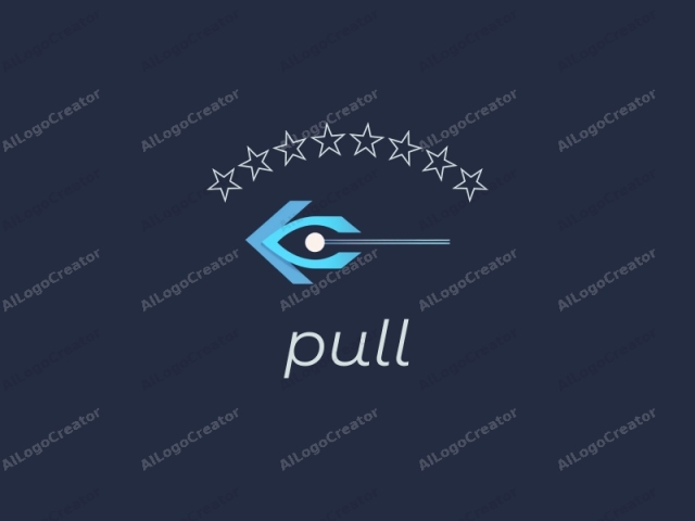 The image is a minimalist digital graphic logo featuring a stylized, abstract representation of an eye. The eye icon is composed of two primary elements: a blue and white triangular shape that forms the iris and pupil, and a blue, angular shape resembling