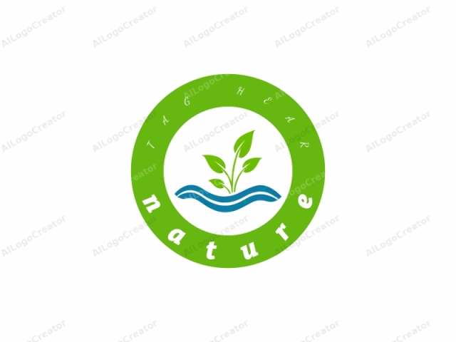 Esta imagen es una ilustración de logotipo digital que presenta una representación estilizada y simplificada de una planta. La planta tiene tres hojas de diferentes tamaños, todas de un verde brillante. Las hojas están dispuestas en posición horizontal y están conectadas a un tallo verde delgado y vertical