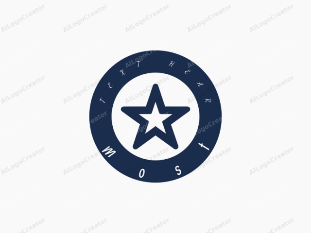 The logo image is a minimalist, vector-style graphic featuring a five-pointed star. The star is outlined in a solid, deep navy blue color, set against a crisp white background. The star has a clean, geometric design with sharp, straight