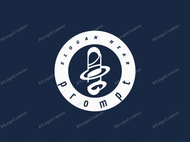 This logo features a minimalist, stylized design in white against a solid dark blue background. The central motif is an abstract representation of a musical note or a stylized spiral, which is rendered in a clean, modern, and geometric manner. The