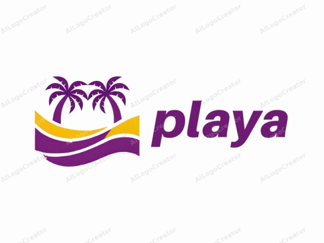 featuring a stylized, modern, and minimalist design. The logo is a digital illustration composed of bold, vivid colors and clean lines. It depicts two stylized palm trees with large, fan-shaped leaves positioned centrally against a white background. Each palm tree