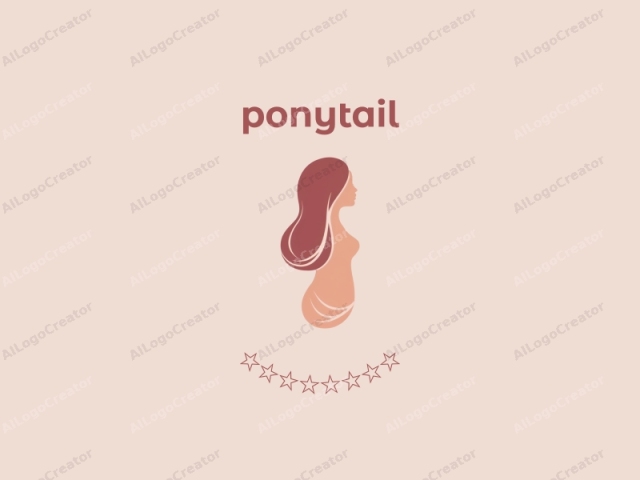 focusing on the artistic style, medium, and composition. This is a minimalist logo featuring a stylized female figure in a side profile, rendered in a soft, pastel palette. The figure is depicted in a smooth, flowing line, with no