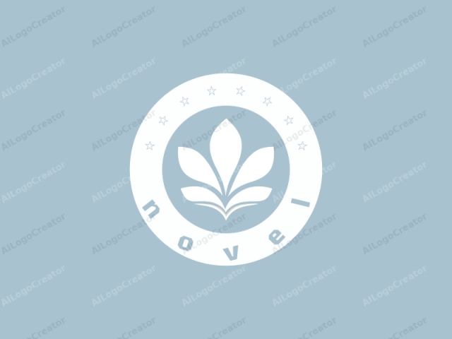 This logo image is minimalist and abstract. It features a stylized flower design in white against a light blue background. The flower is simplified and consists of three large, overlapping, triangular petals extending outward, each with a small, curved tip. These