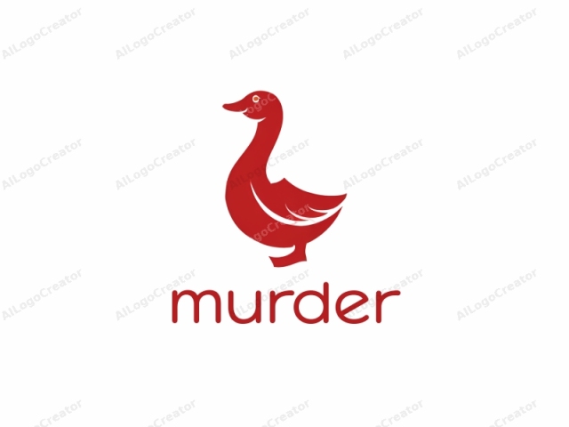 a stylized red duck. The logo is a minimalist representation of a duck, depicted with a simplified, almost cartoonish design. The duck is positioned centrally against a plain white background, which enhances the red color contrast and makes the duck stand out