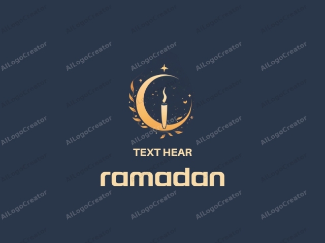 The logo features an elegant and whimsical design, set against a deep navy blue background. At its center is a stylized, golden crescent moon, which gracefully curves to form a partial circle. Inside the crescent, there's a styl