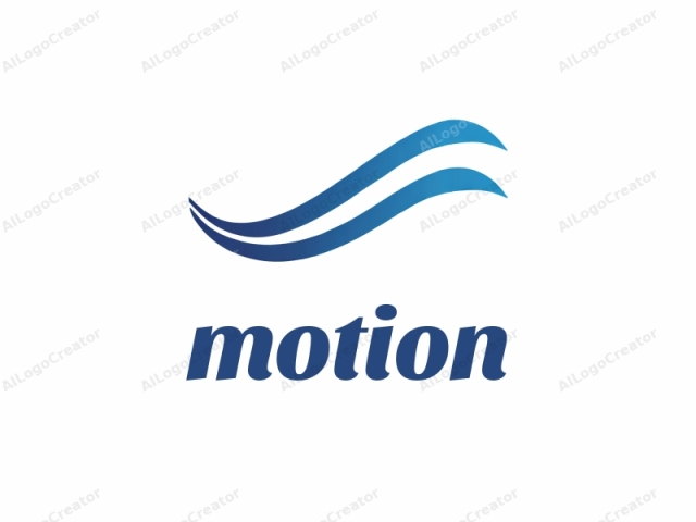 This is a minimalist logo featuring two flowing, curved lines in shades of blue, against a plain white background. The two lines are parallel and slightly overlaid, creating a wavelike or undulating effect. The curves are smooth and sinuous