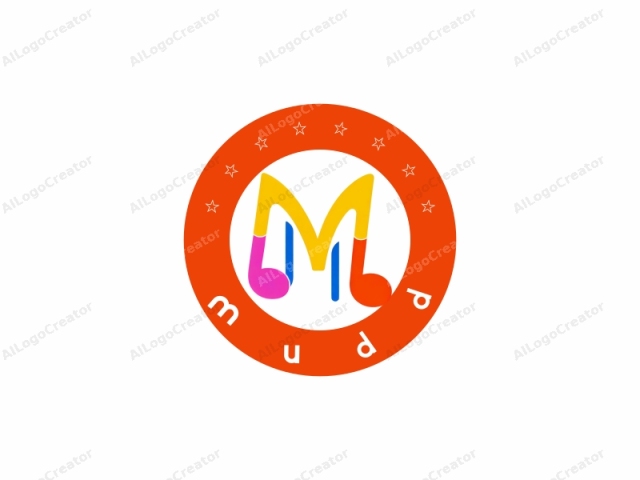This logo features a stylized representation of a musical note. The note consists of three distinct colors: yellow, pink, and blue. The yellow portion resembles the stem of the note, while the pink and blue portions represent the head. The pink