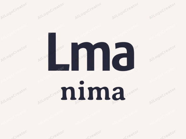 Das Bild ist eine minimalistische, digitale Grafik, die den Firmennamen "LMA" in fetten Großbuchstaben zeigt. Der Hintergrund ist in einem einfachen, cremefarbenen Ton gehalten und bietet eine saubere und übersichtliche Leinwand für das Logo. Der Text ist zentriert