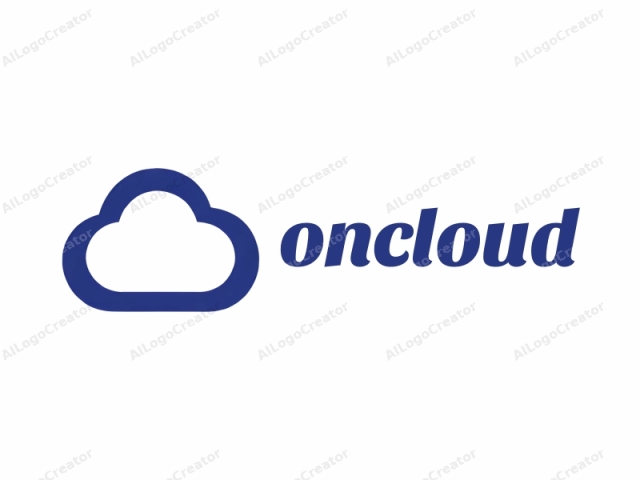 una nube. La imagen es un diseño gráfico minimalista que presenta una forma de nube renderizada en un azul sólido y audaz. La nube está posicionada centralmente sobre un fondo blanco liso, proporcionando un contraste marcado que enfatiza la simplicidad y modernidad del diseño. La nube