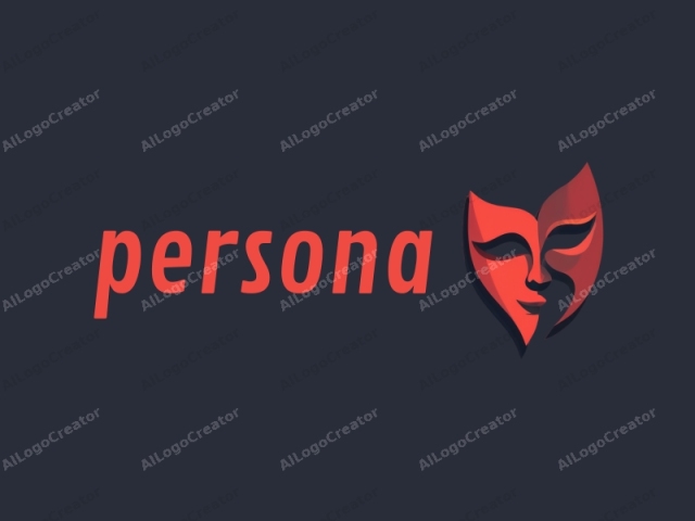 The image is a stylized, modernistic logo of a stylized, red, abstract face against a dark gray background. The abstract face has smooth, rounded edges and a sleek, modern aesthetic, characterized by clean, geometric lines and a lack