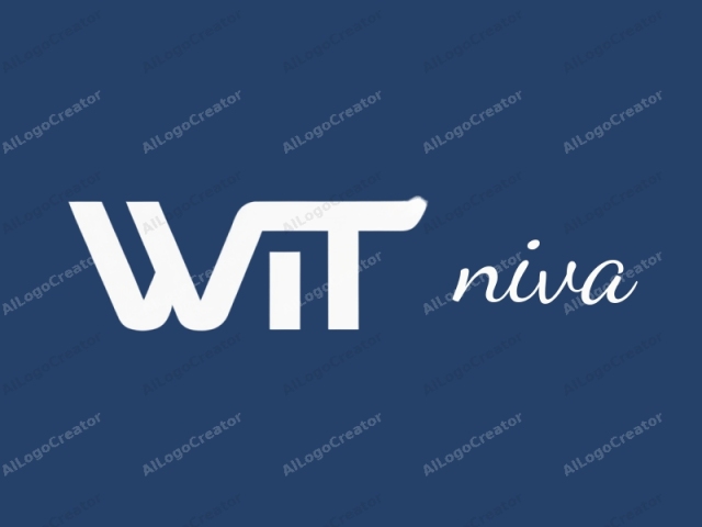 Esta es una imagen gráfica digital que representa el logotipo de "WIT". El logotipo está centrado sobre un fondo azul oscuro, proporcionando un atractivo visual suave y elegante. La fuente utilizada para el acrónimo "WIT" es sans-serif, con un diseño limpio,