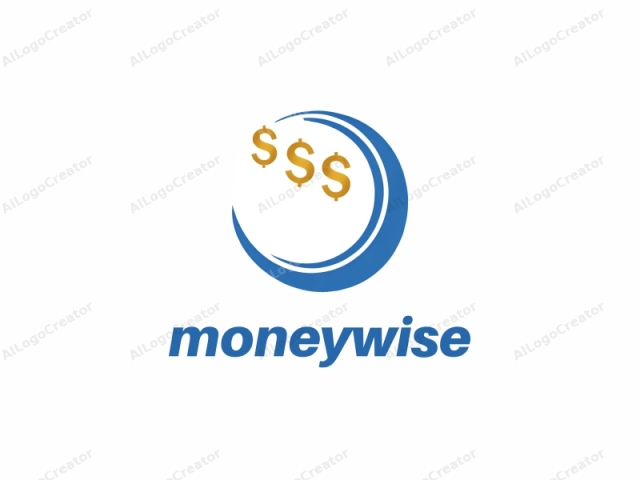 This logo consists of a circular design that features three golden dollar signs (USD) arranged in a triangular formation. The three dollar signs are situated at the top, left, and right of the circle, each facing outwards. The circle itself is