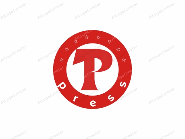 El logotipo es una representación estilizada de la letra "P" en una tipografía moderna y sans-serif audaz. La "P" destaca por su simplicidad y viveza. Está coloreada en un rojo primario brillante, creando un